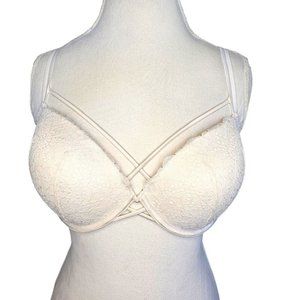 Victoria Secret PINK 36DD Date White Lace Underwire Padded‎ Pushup Bra Strappy